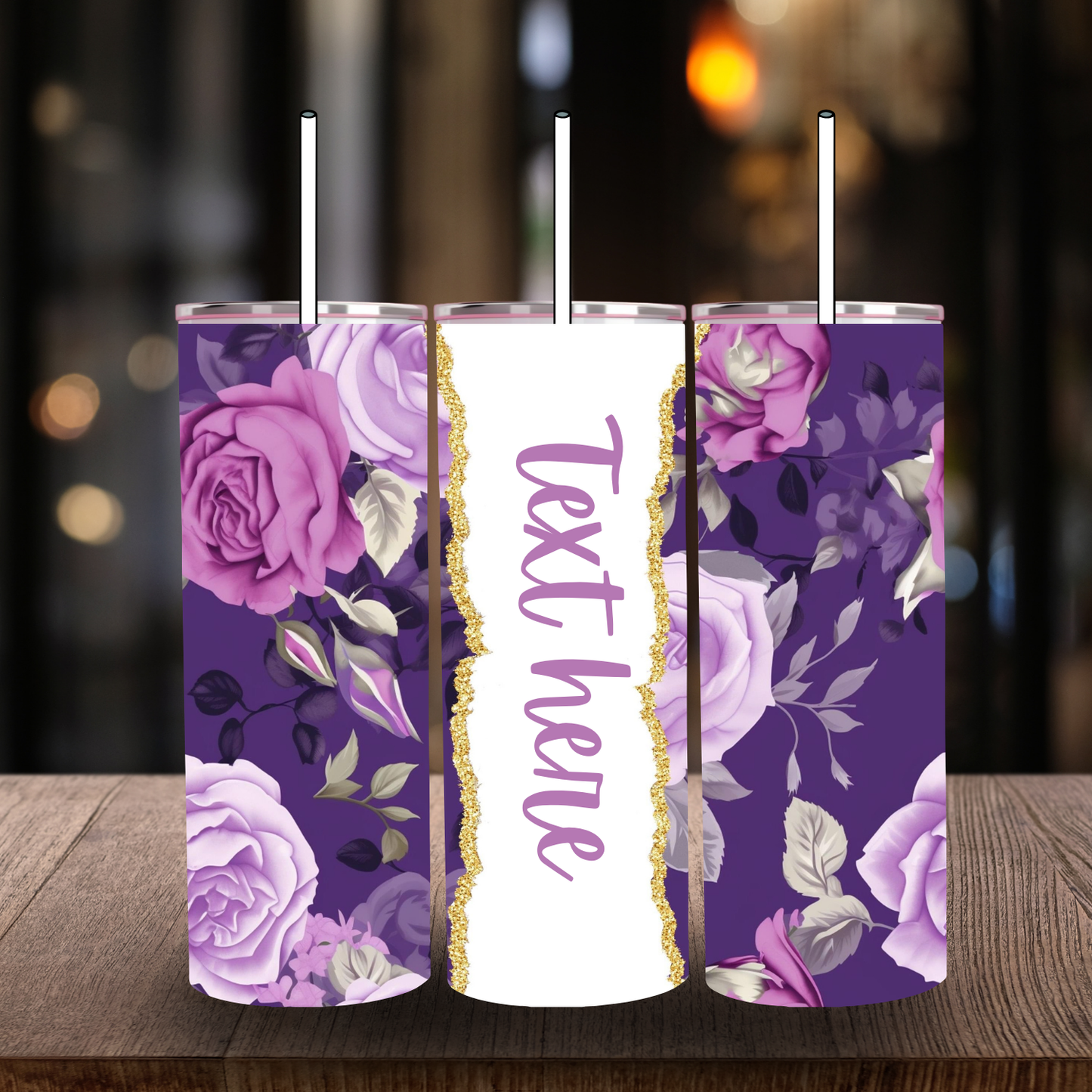 Floral Name Tumbler