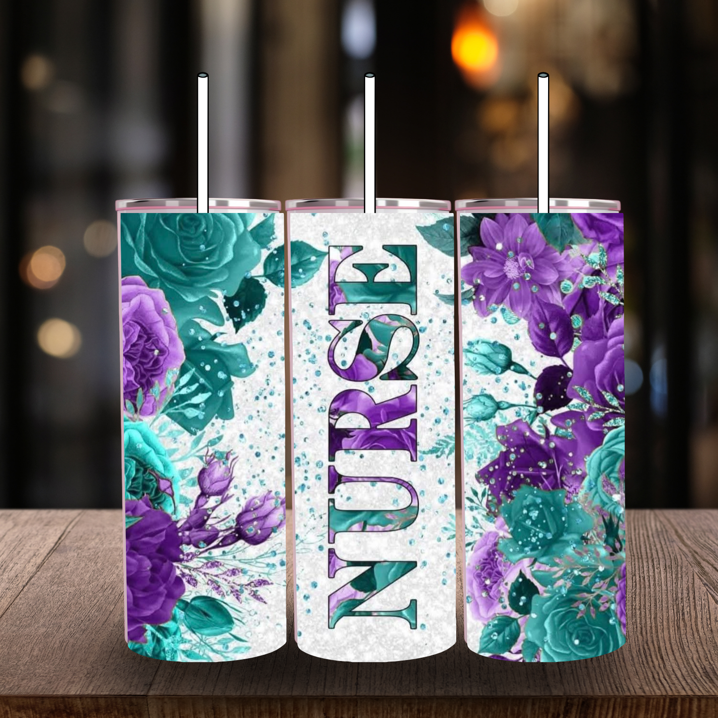 Floral Nurse Tumbler