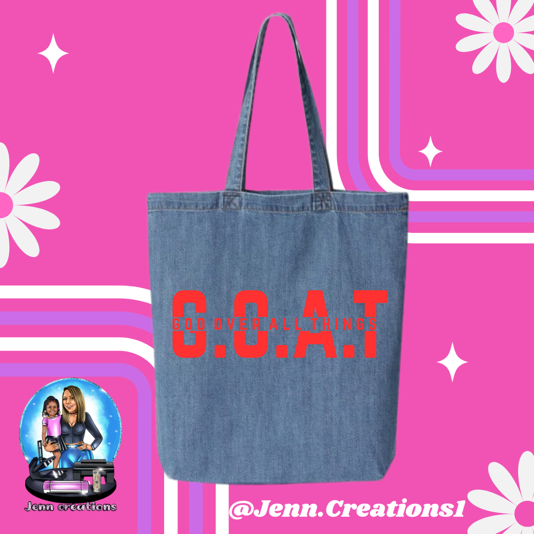 Goat Denim Tote Bag