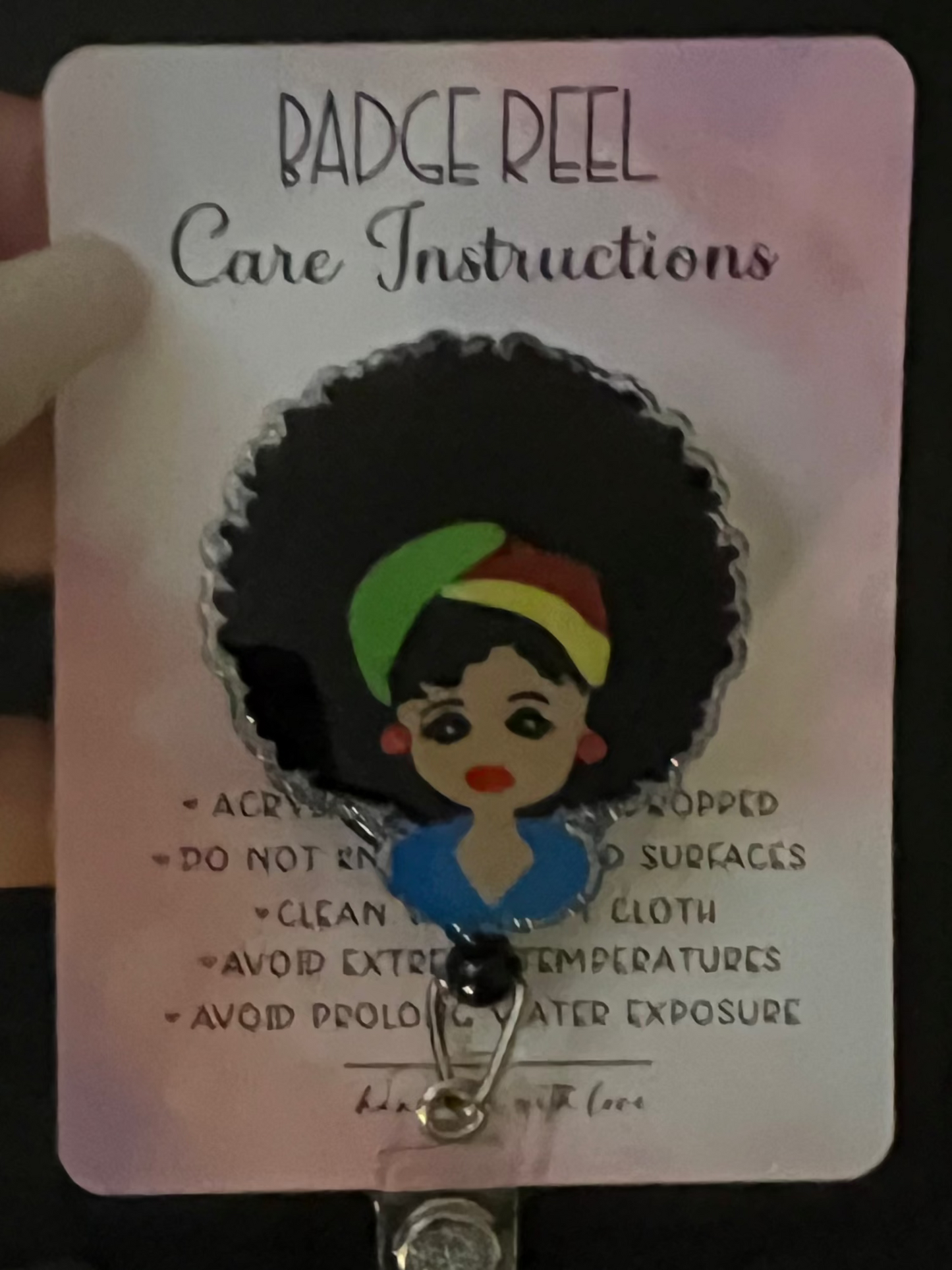 Afro Women Badge Reel