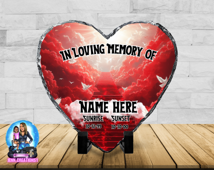 Memorial Photo Heart Slant Rock