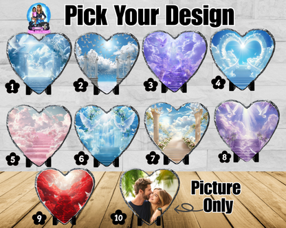 Memorial Photo Heart Slant Rock