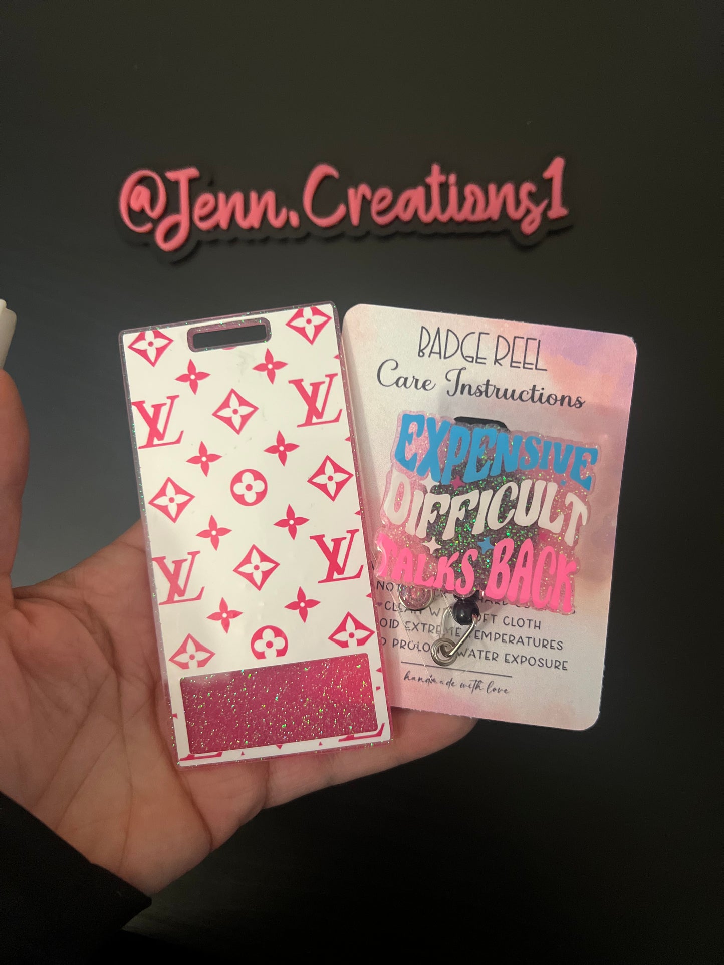 Expensive Difficult talk back Badge& Buddy Set