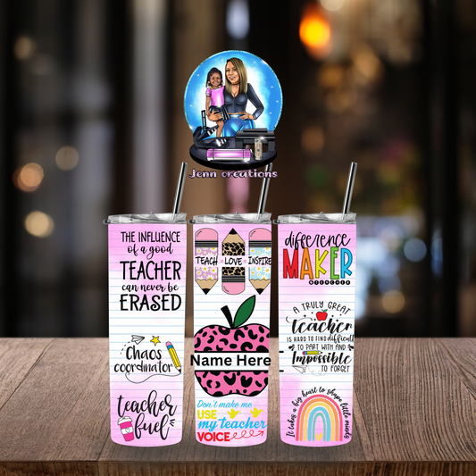 Teacher Name Tumbler