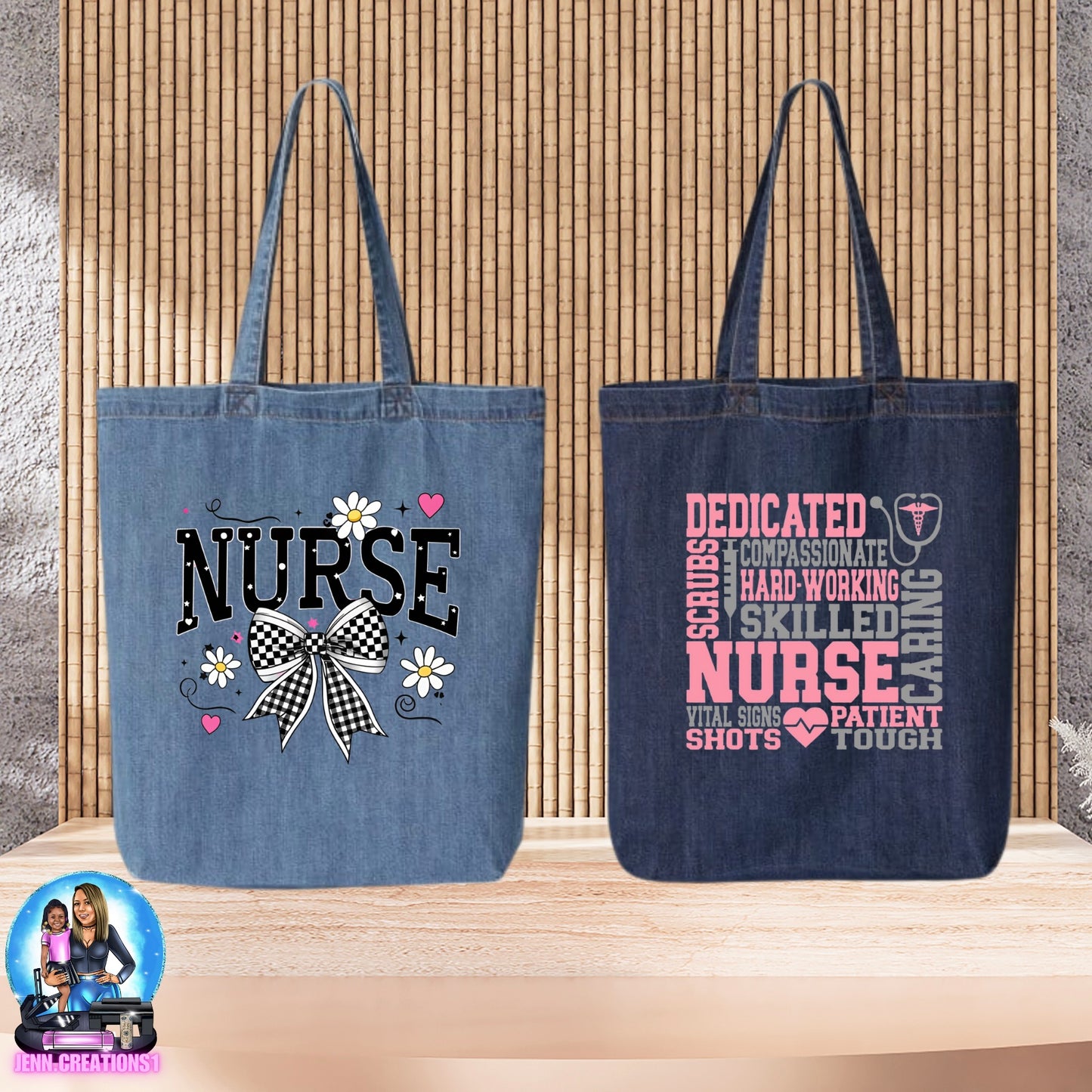 “Nurse Denim Tote Bag – Nurse Gift | Reusable Cotton Tote”