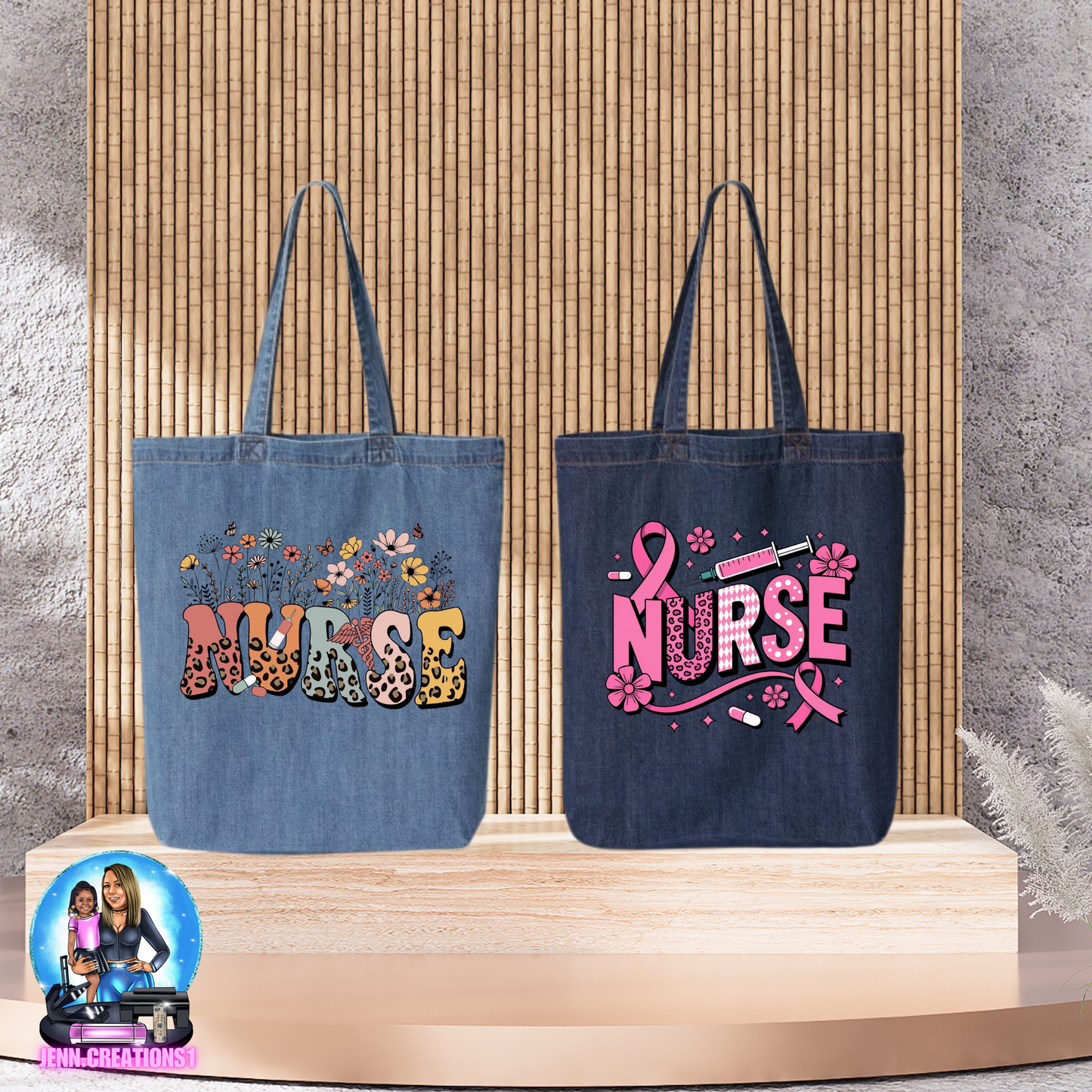 “Nurse Denim Tote Bag – Nurse Gift | Reusable Cotton Tote”