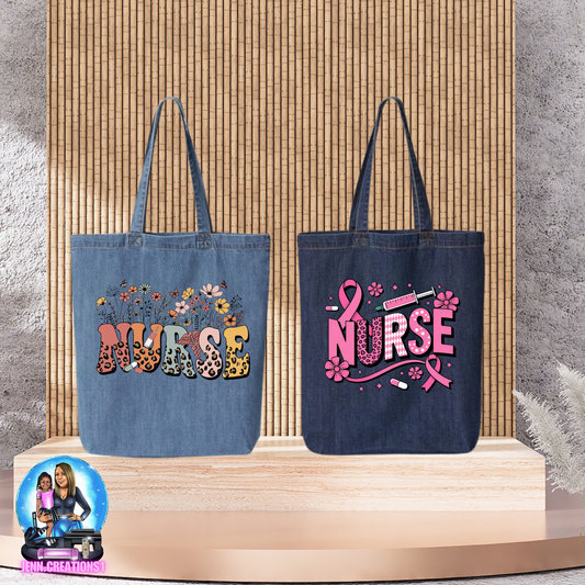 “Nurse Denim Tote Bag – Nurse Gift | Reusable Cotton Tote”