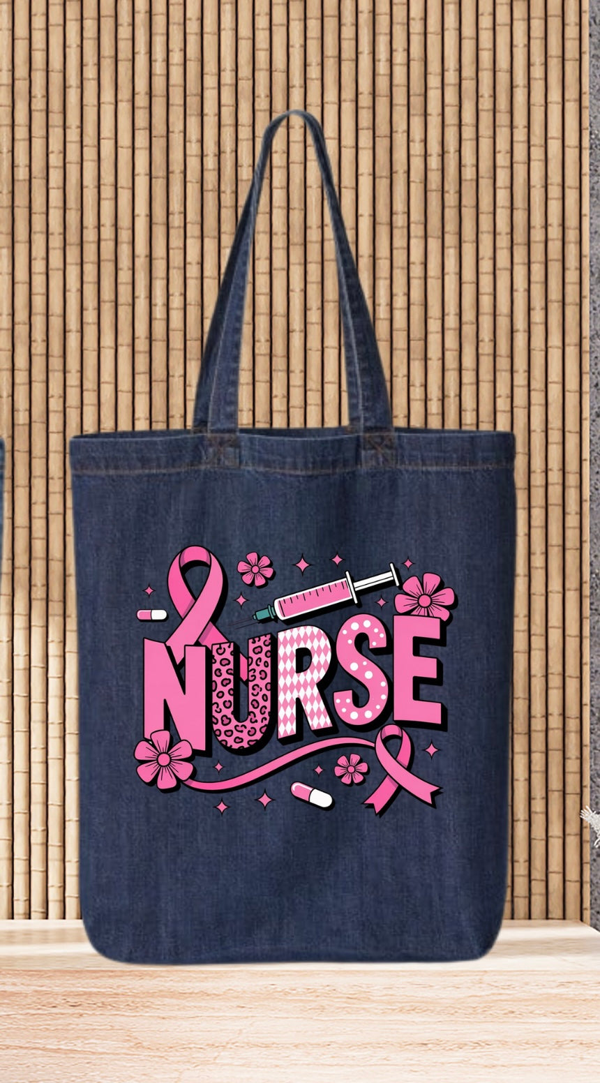 “Nurse Denim Tote Bag – Nurse Gift | Reusable Cotton Tote”