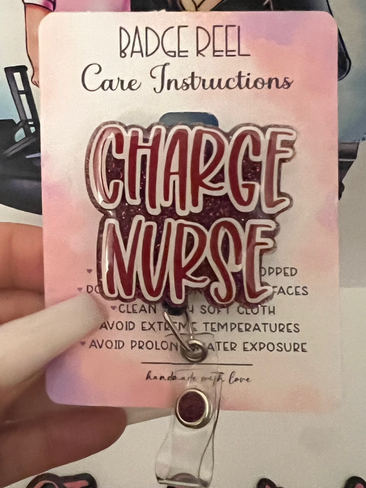 Charge Nurse Badge Reel
